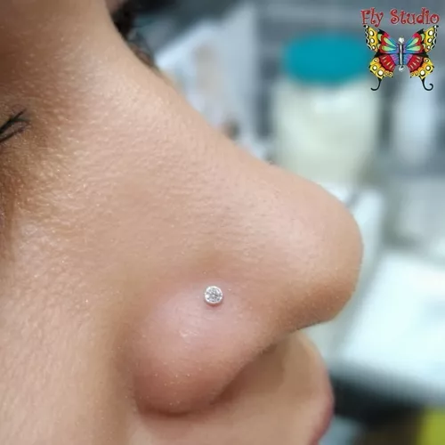 Piercing de Nariz em Ouro Branco - PIERCING NARIZ OURO BRANCO - Prata e Arte