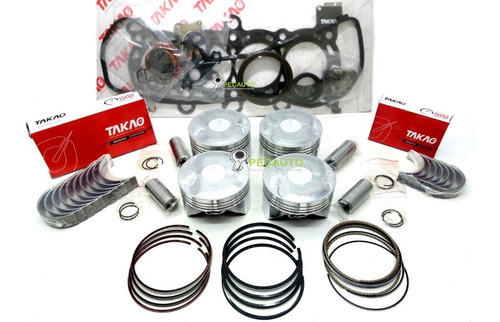 Imagem 1 de 2 de Kit Motor Pistao Anel Bronzinas Juntas Honda 1.8 16v Flex New Civic
