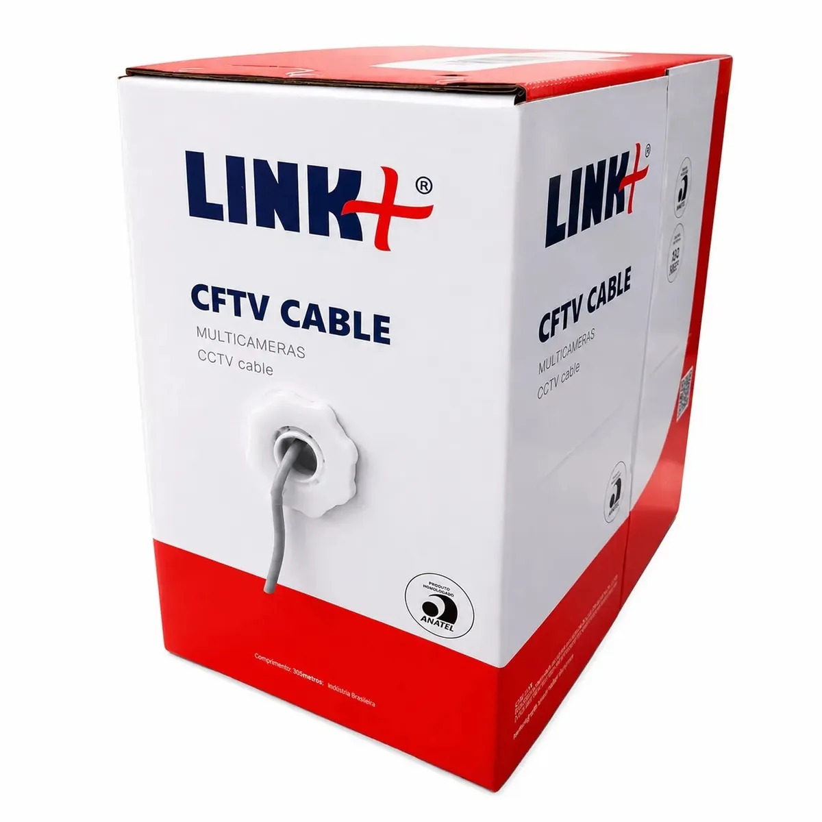 Cabo De Rede 4 Pares Cftv Lan Cinza 305m Com Link