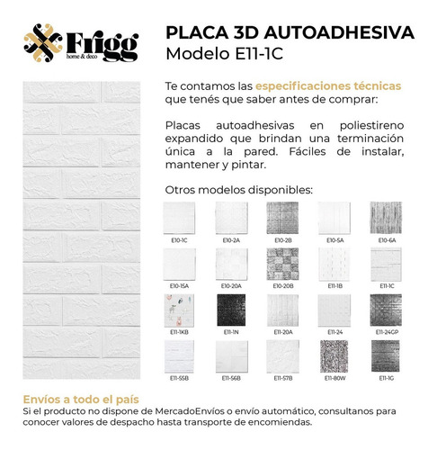 Imagen 3 de 10 de Pack Paneles Decorativos Autoadhesivos 3d Wall Panel X6 Uni