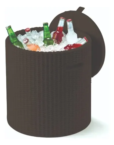 Mesa De Terraza Cooler Jard n Cool Stool Keter Color Marron