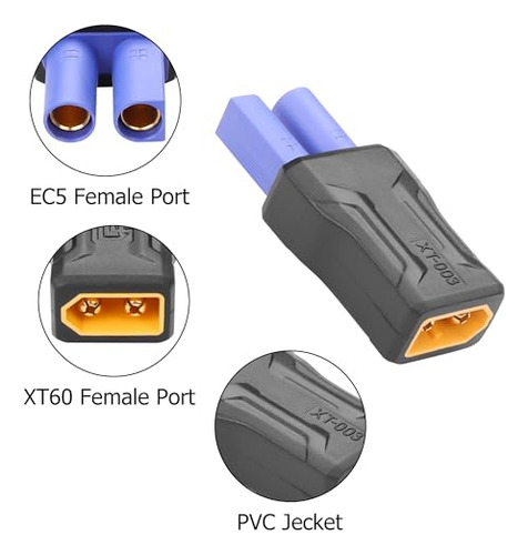 Adaptadores Xt60 A Ec5 - Pack 2 Unidades Para Drones