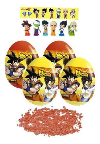 Huevo Sorpresa Dragon Ball Super Con Juguete 2d Y Stickers