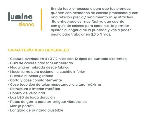 Imagen 10 de 10 de Overlock Semi Industrial 4 Hilos + Kit 3 Tijeras