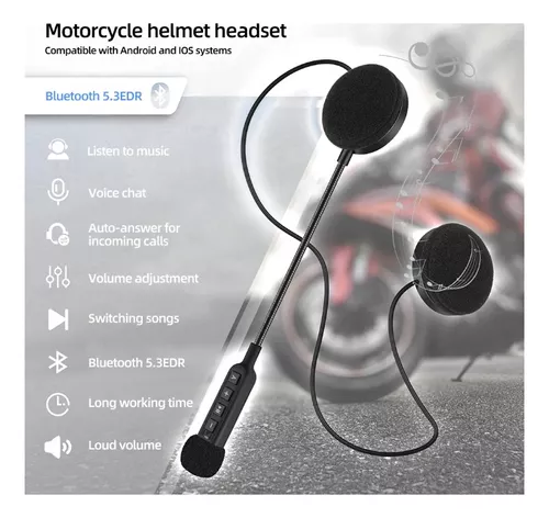 Auriculares para casco de moto con llamadas manos libres Bluetooth