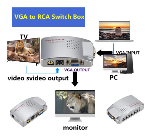 Imagen 3 de 4 de Conversor Adaptador Vga A Av Rca / Vga A Super Video