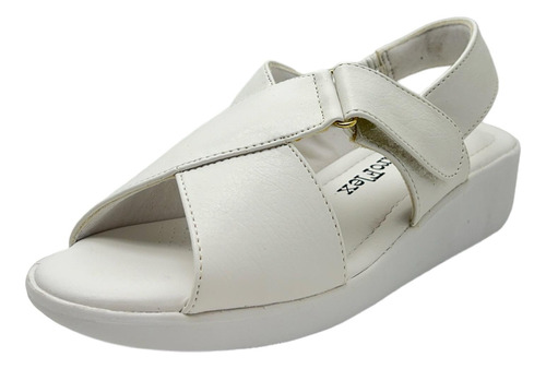 Sandalias Con Velcro Euroflex Para Dama Relax Branco 39302