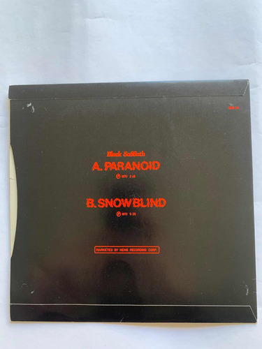 Black Sabbath - Paranoid - Vinil 7 Single - Raro
