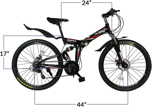 Bicicleta De Montaña De 26p 21v Color Negro Marca Xspec