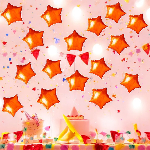 Globos Estrella Metálico 10 Pulgadas Naranja Mini 10 Piezas