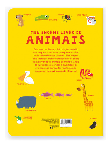 Meu Enorme Livro De Animais, De Really Decent Books Ltd.. Editora Girassol, Capa Dura Em Português
