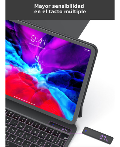 Funda Magnetica Con Teclado Español Para iPad 10.9 Air 4 5ta Negro