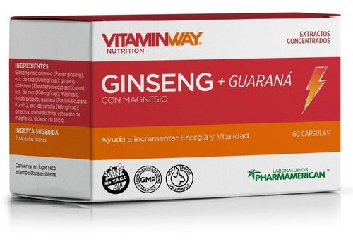 Ginseng Rojo Coreano + Ginseng Siberiano. 60 Capsulas