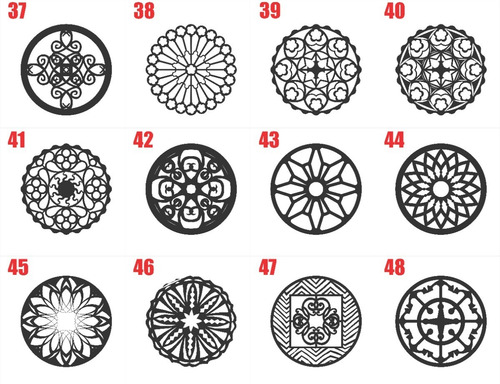Kit 4 Quadros Mandalas Placas Decorativas Parede Mdf 25x25cm