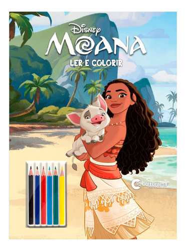 Ler E Colorir Com Lápis - Disney Moana- Culturama