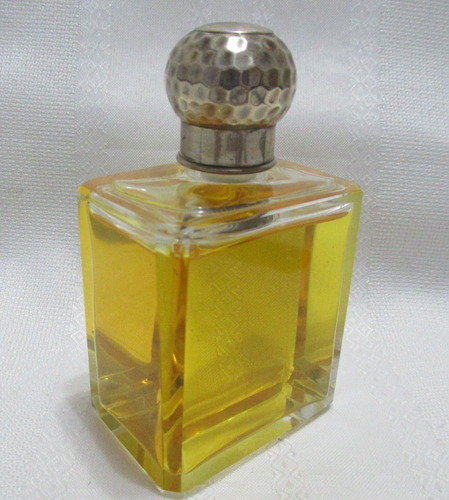 Antig Frasco Perfumero Cristal Plata 925 Con Perfume Francés