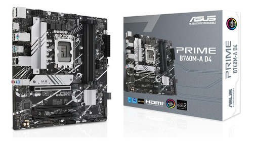 Placa Madre Asus Prime B760m-a D4 Intel Color Negro