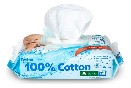 Water Cotton Baby Wipes - Toallitas 100% Biodegradables Sens