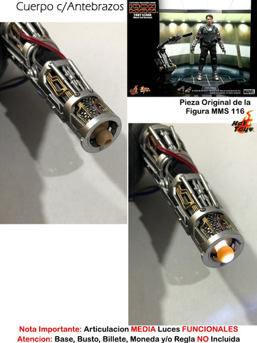Cuerpo C/ Luz Tony Stark Hot Toys Mms116 Escala 1/6 Original (Usado)