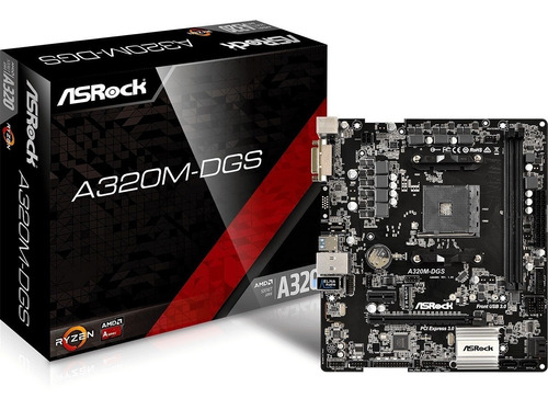 Placa Mãe Asrock A320m-dgs Amd Am4 Ryzen Ddr4