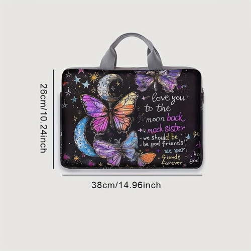 Bolsa For Computadora Portátil Con Estampado De Mariposas