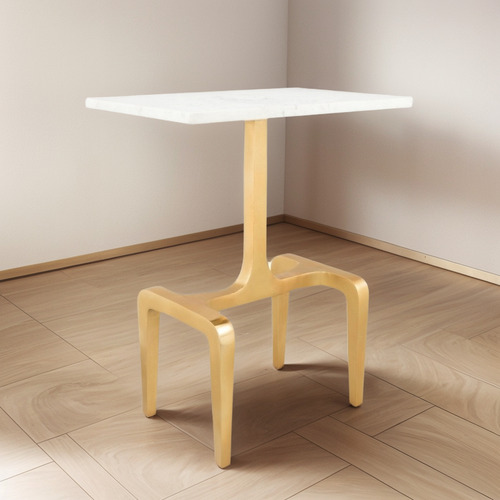 Mesa Lateral Clement Oro/blanco Këssa Muebles