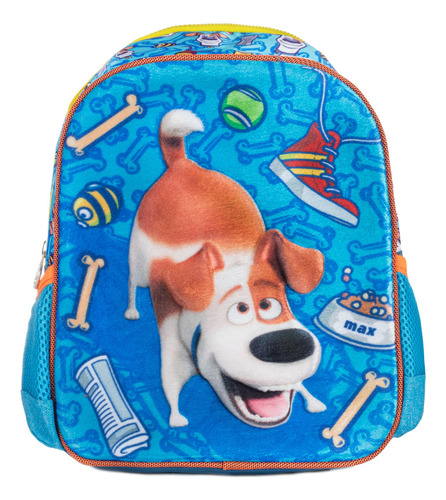 Mini Mochila Max El Mundo Screto De Tus Mascotas Ruz Color Azul Diseño De La Tela Liso