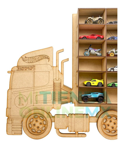 Imagen 6 de 8 de Exhibidor Coleccionador Repisa Trailer Camión Hot Wheels Mdf