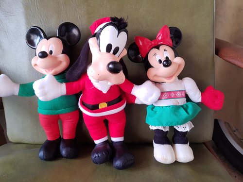 Figuras Mickey Y Mimi Mouse Y Bufy Navideños (Usado)