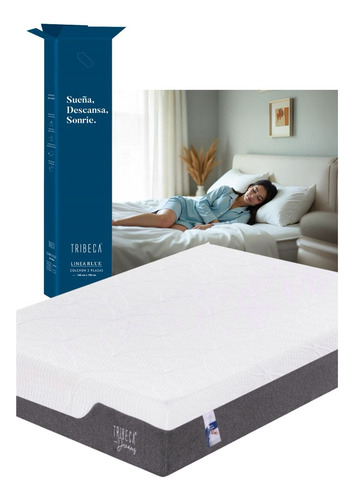 Colchon  En Caja Tribeca Linea Blue Queen 2 1/2 Pzas 160x200