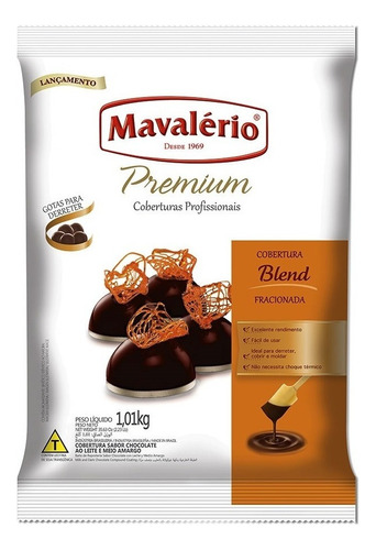Cobertura Gotas Chocolate Blend Fracionado 1,01kg Mavalerio
