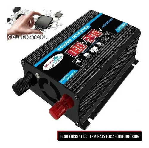Inversor De Carro Digital Inteligente 2 Usb 12v A 220v 4000w