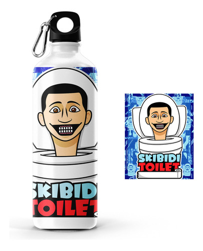 Botella Escolar Para Agua Fria Estampada Con Skibidi Toilet 