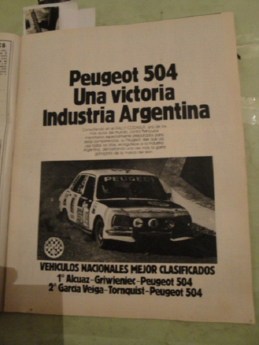 Publicidad Peugeot 504 Rally Año 1980