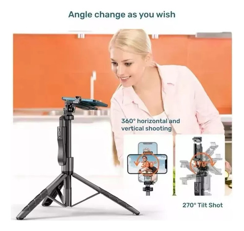 Tripé Celular Bastão Selfie + Gimbal Com Face Tracking