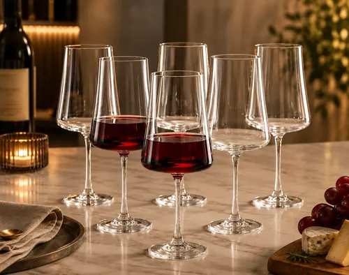Jogo 6 Taça Cristal Titanium Vinho Tinto 660ml ​Xtra Bohemia Cristal