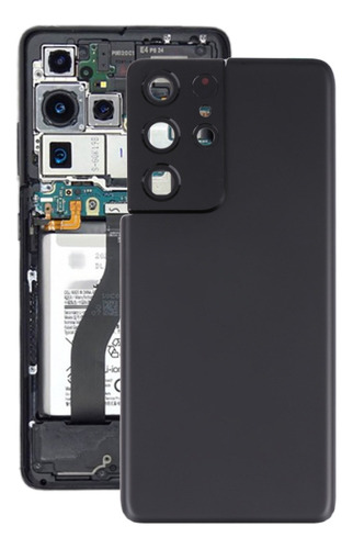 Tampa Traseira De Bateria Preta Para Samsung Galaxy S21 Ultr