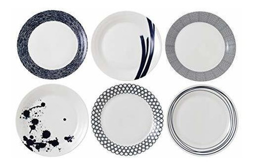 Royal Doulton Pacific 28 Cm Plato Llano Mixto Juego De 6 Azu