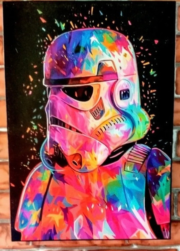 Cuadro Decorativo Star Wars Yoda, Vader Y Stormtrooper
