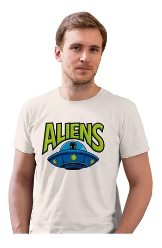 comprar Playeras Blancas Personalizadas De Caballero Alienigenas Cle