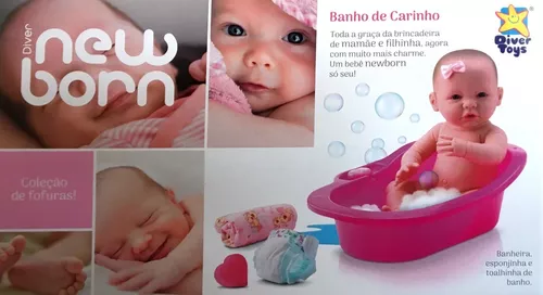 Lançamento!! Boneca Bebe Estilo Reborn Banho De Carinho 8045