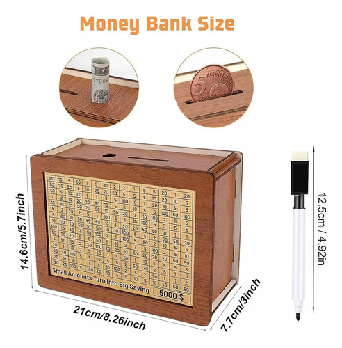 Caja De Dinero De Madera Con Mostrador, Caja Para Ahorra