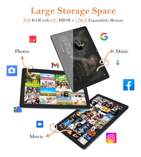 Tableta Android Real De 10 Pulgadas Con 3+64 Gb De Memoria