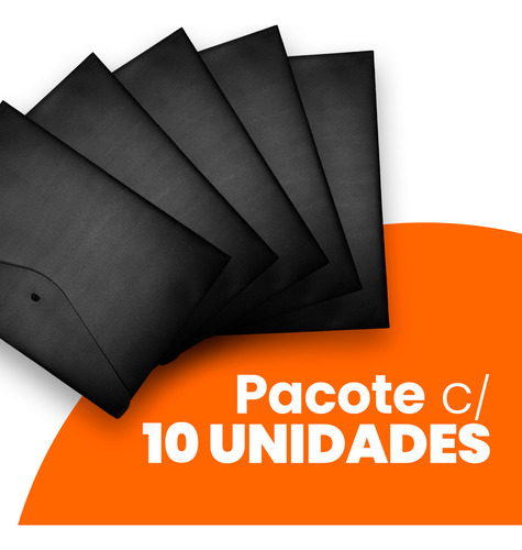 Kit 10 Pastas Envelopes Com Botão A4 Resistentes