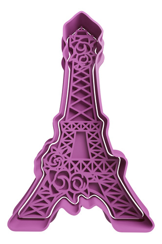  Cortador De Galletas Torre Eiffel Con Flores 6cm