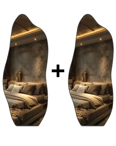 Kit 2 Espelhos 70x30 Orgânico Moderno Decorativo