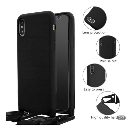 Imagem 4 de 6 de Case Capa iPhone XR Silicone Com Alça Integrada
