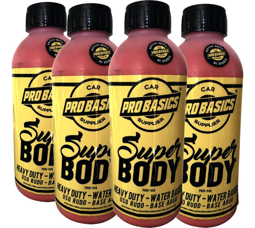 4 Super Body Rojo Brillante 1 Litro + Envio Gratis