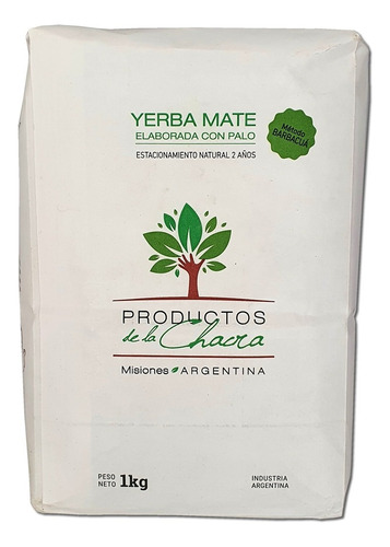 Yerba Mate Productos De La Chacra Barbacuá 1kg X20u