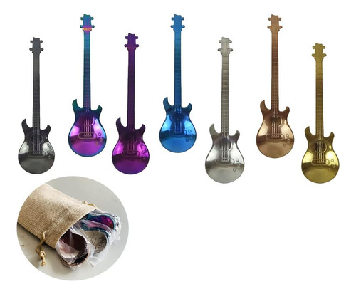 Bousg 7pcs Guitarra Instrumento Musical Cuchara De Café Acer